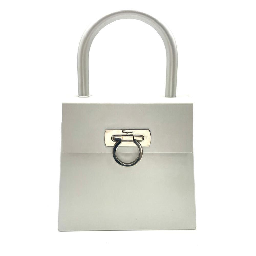 Salvatore Ferragamo Ferragamo Gancini handbag, aluminum, AU21-6716, silver.